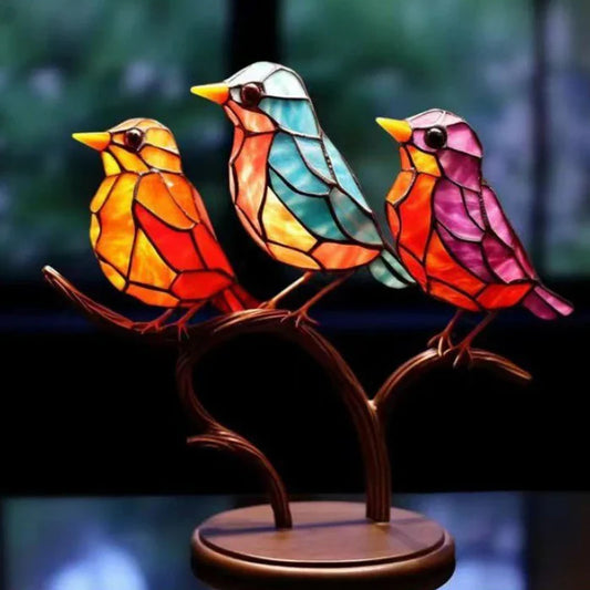 Colorful Bird Acrylic Desktop Decor Small Ornament for Home Office Shelf - Tampa Home & Garden Store