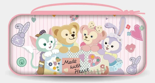 Nintendo Switch protective case pink with cartoon animals and hearts by FLIPSTYLEZLLC on Tampa Home & Garden Store