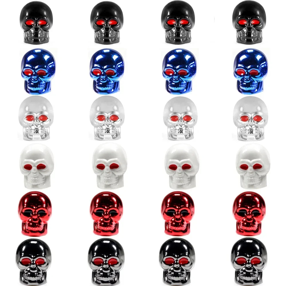 ABS Skull valve caps 30-pack in assorted colors (black blue clear white red metallic) BikerZoneZ on Tampa Home & Garden Store