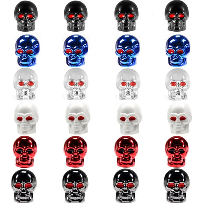 ABS Skull valve caps 30-pack in assorted colors (black blue clear white red metallic) BikerZoneZ on Tampa Home & Garden Store