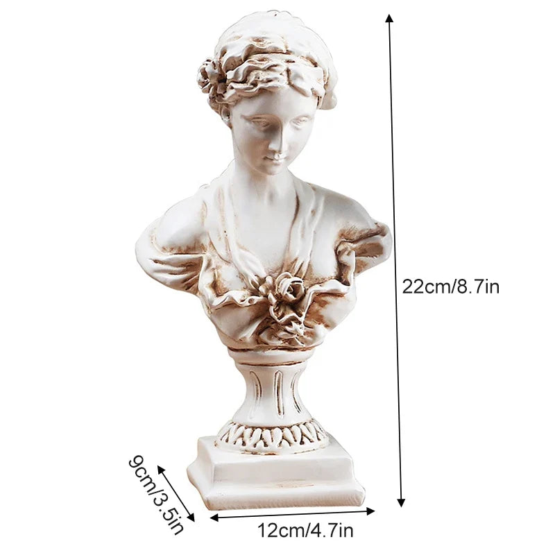 Perfecsy Goddess Bust Statue Venus de Milo resin sculpture antique white tabletop decor on Tampa Home & Garden Store