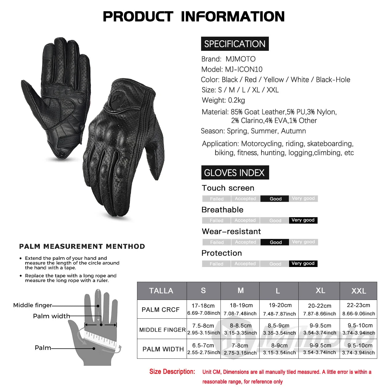 Motorcycle Retro Leather Gloves pair in black leather with perforated design on Tampa Home & Garden Store