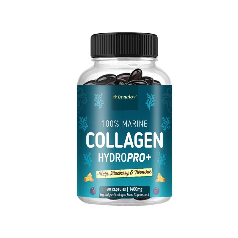 HydroPRO+ Marine Collagen bottle by Silcy Skin, blue label 60 capsules on Tampa Home & Garden Store