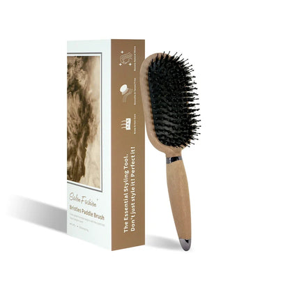 Silcy Skin 1pc boar-bristle detangling hollow-out paddle brush antistatic scalp massage on Tampa Home & Garden Store