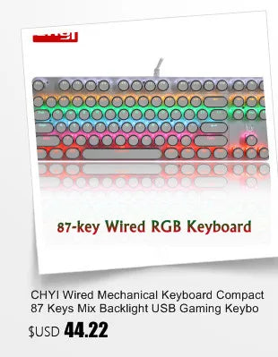 87-key wired RGB keyboard with colorful backlit keys in purple finish on Tampa Home & Garden Store