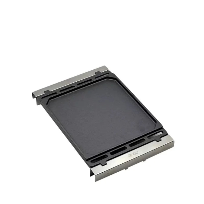 Outdoor camping grill tray GS450 with black nonstick surface and stainless steel frame on Tampa Home & Garden Store