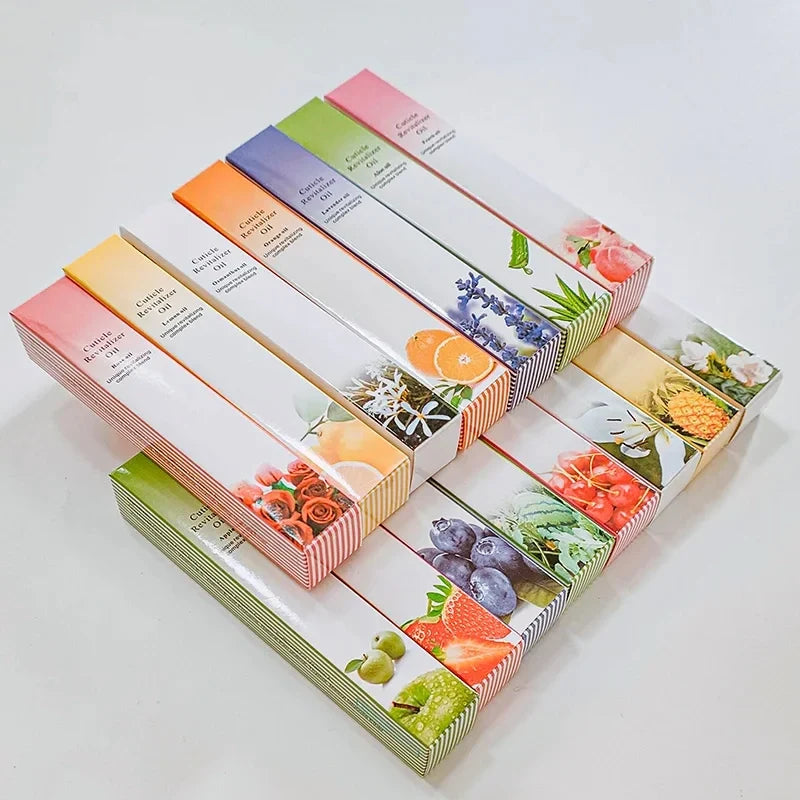 Silcy Skin 30pcs Cuticle Oil Nail Care Oil Pen Set in colorful boxes with fruit and floral imagery for nail repair and strengthening on Tampa Home & Garden Store