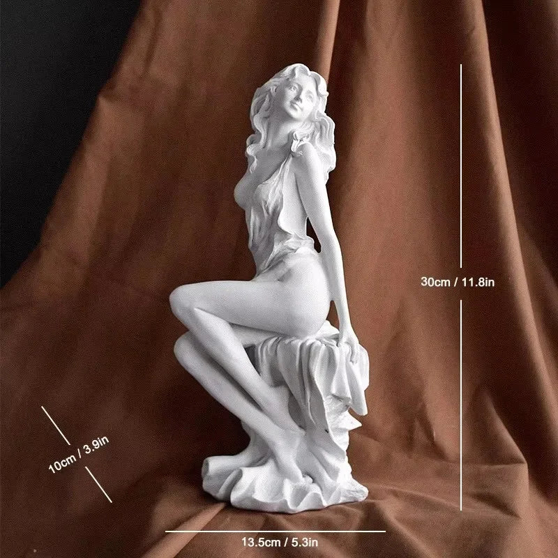 Birth of Venus resin statue, white Botticelli-inspired goddess desk decor Perfecsy on Tampa Home & Garden Store