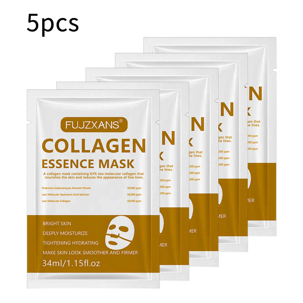 Overnight collagen mask set by Silcy Skin, 5pcs, white and brown sachets on Tampa Home & Garden Store