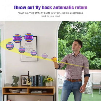 Flying LED Ball Toy for Kids – Hand Controlled 360° Rotating Cosmic Globe