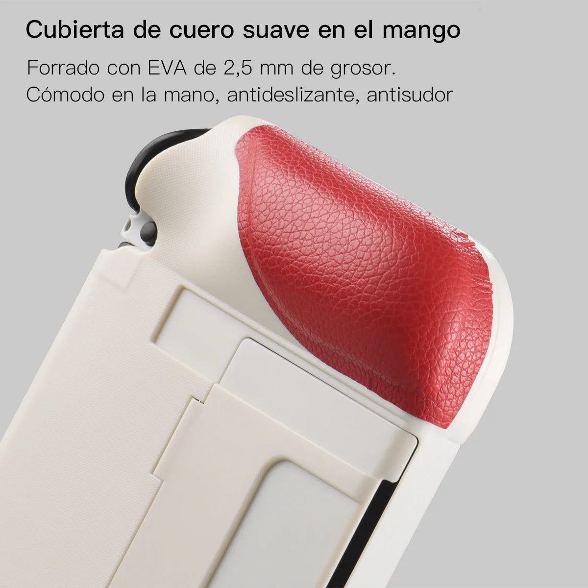 Switch OLED case with red leather-grain grip on silicone surface by FLIPSTYLEZLLC on Tampa Home & Garden Store