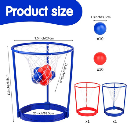 FLIPSTYLEZLLC 2-Pack Head Hoop Basketball Game adjustable blue hoop set with nets and balls on Tampa Home & Garden Store