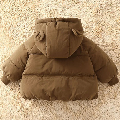 Kids Winter Down Jacket hooded parka in brown, puffer style, UpTrend Deals on Tampa Home & Garden Store