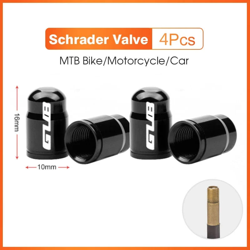 Aluminum valve caps Schrader, 4 pcs, black by BikerZoneZ on Tampa Home & Garden Store