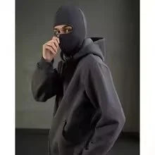 Men's Balaclava Zip Hoodie with built-in face mask, black hoodie by UpTrend Deals on Tampa Home & Garden Store