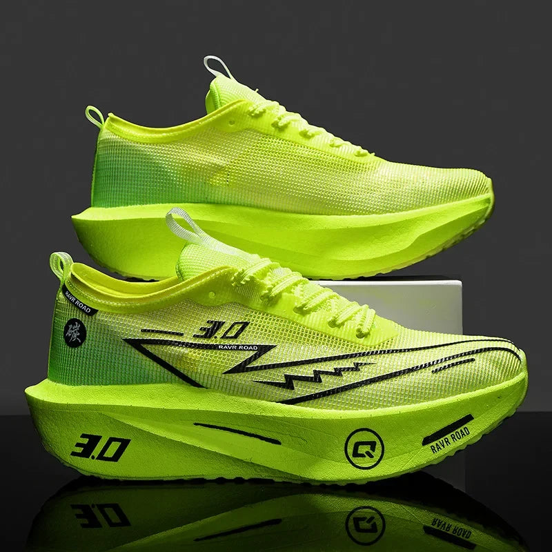 Men's Training Sneakers Cushioned Mesh Board Shoe by EstaliosFit neon green athletic shoes pair on Tampa Home & Garden Store