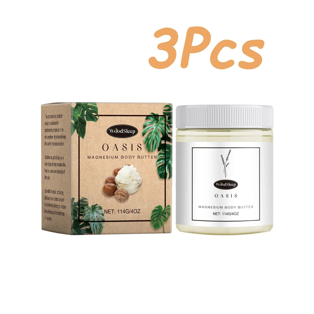 Oasis Magnesium Body Butter box and jar set by WoodSleep, 3 pcs on Tampa Home & Garden Store