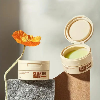 Two Silcy Skin cleansing balm jars, one open with green balm in beige container on Tampa Home & Garden Store
