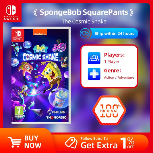 Nintendo Switch game SpongeBob SquarePants: The Cosmic Shake with colorful cover art on Tampa Home & Garden Store