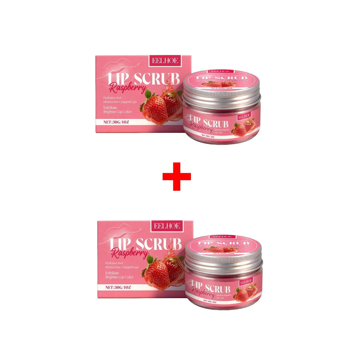 Strawberry Lip Scrub Silcy Skin in pink raspberry jar & box 30g on Tampa Home & Garden Store