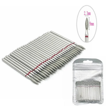 Diamond nail drill bit set 50pc Silcy Skin with silver bits for manicures and cuticle cleaning on Tampa Home & Garden Store