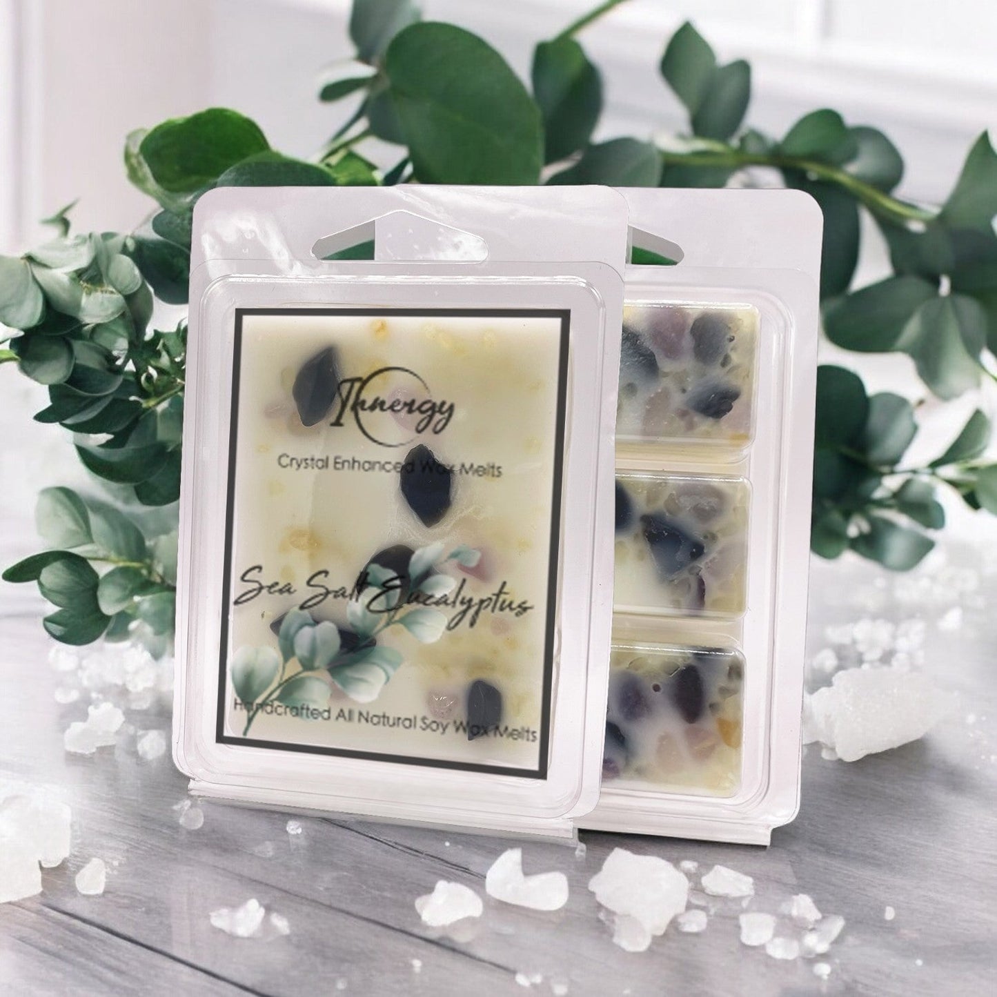 Sea Salt Eucalyptus Crystal-Enhanced Premium Coconut-Soy Wax Melts - Tampa Home & Garden Store