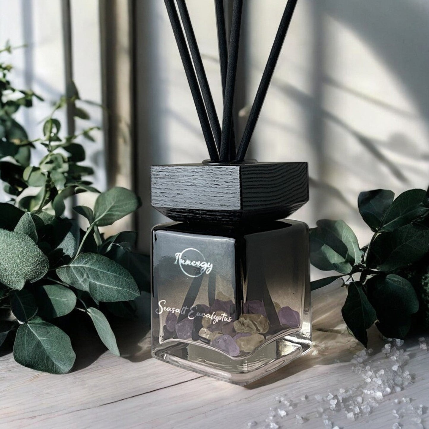 Sea Salt Eucalyptus Crystal-Enhanced Reed Oil Diffuser, 100ml - Tampa Home & Garden Store