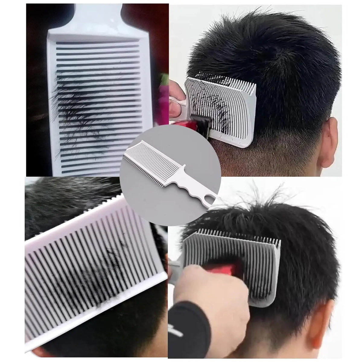 Silcy Skin barber hair comb kit with white plastic fade combs for flat-top styling on Tampa Home & Garden Store