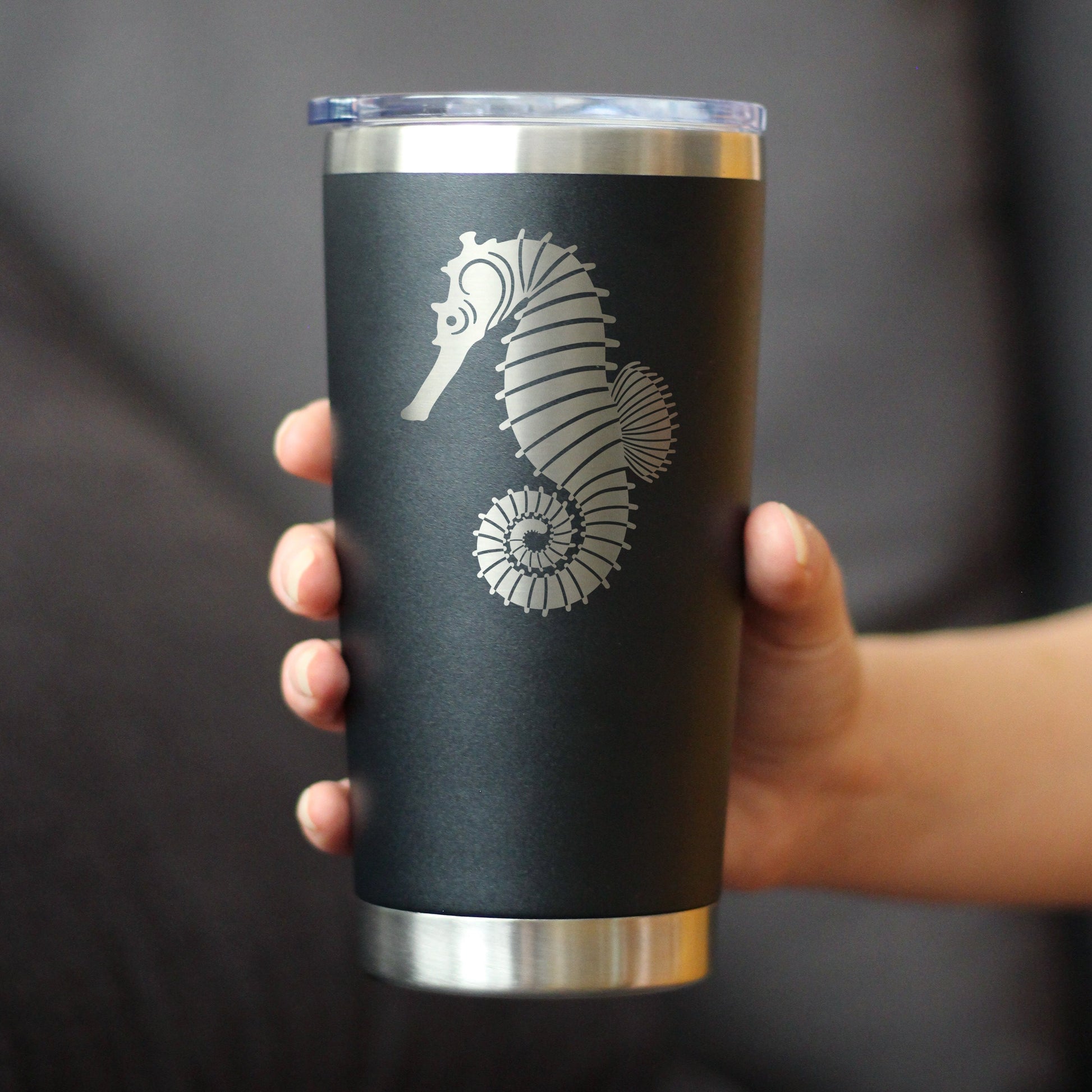 Seahorse - Cute Nautical Theme Gifts for Beach House - 20 oz Coffee Tumbler - Tampa soil911.com