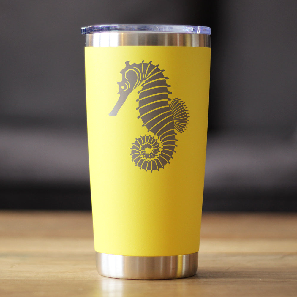 Seahorse - Cute Nautical Theme Gifts for Beach House - 20 oz Coffee Tumbler - Tampa soil911.com