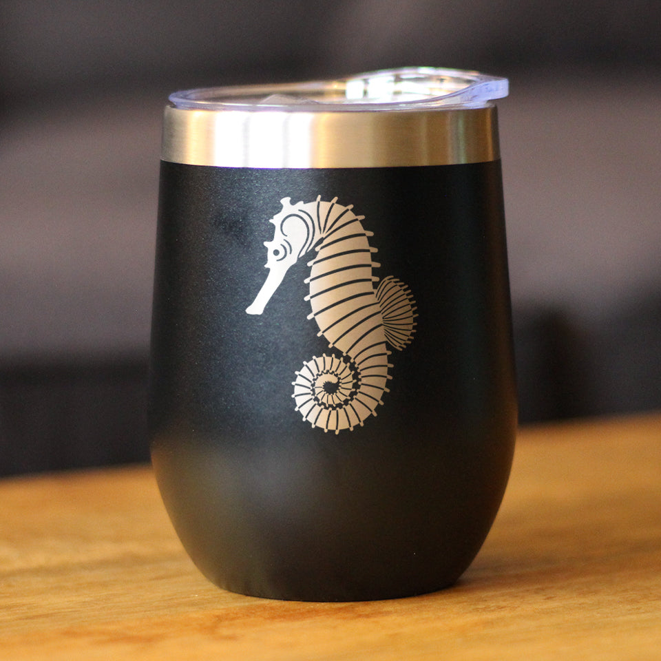 Seahorse - Cute Nautical Theme Gifts for Beach House - Wine Tumbler - Tampa Home & Garden Store