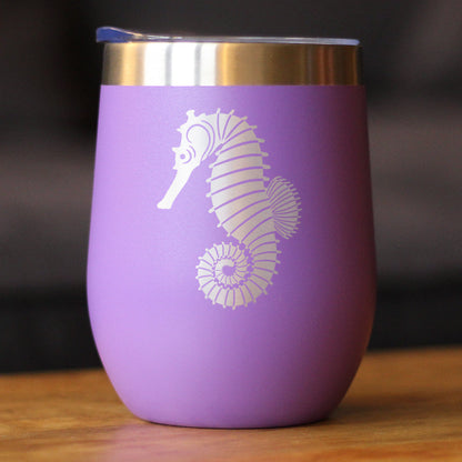 Seahorse - Cute Nautical Theme Gifts for Beach House - Wine Tumbler - Tampa Home & Garden Store