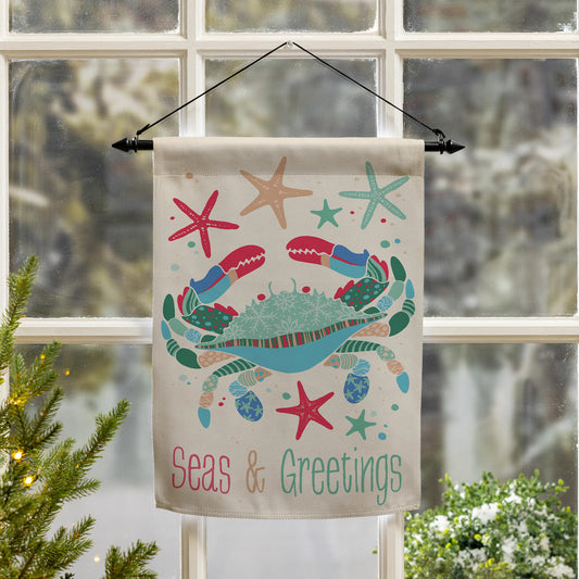 Seas & Greetings Suede Garden Flag - Tampa Home & Garden Store