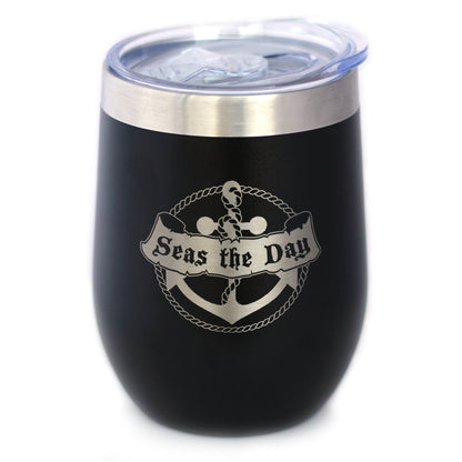 Seas the Day - Wine Tumbler - Tampa Home & Garden Store