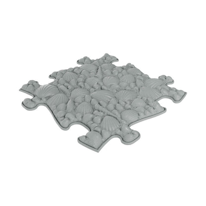 Natural Sensory Playmat Set interlocking shell-pattern play mat tile in light gray on Tampa Home & Garden Store