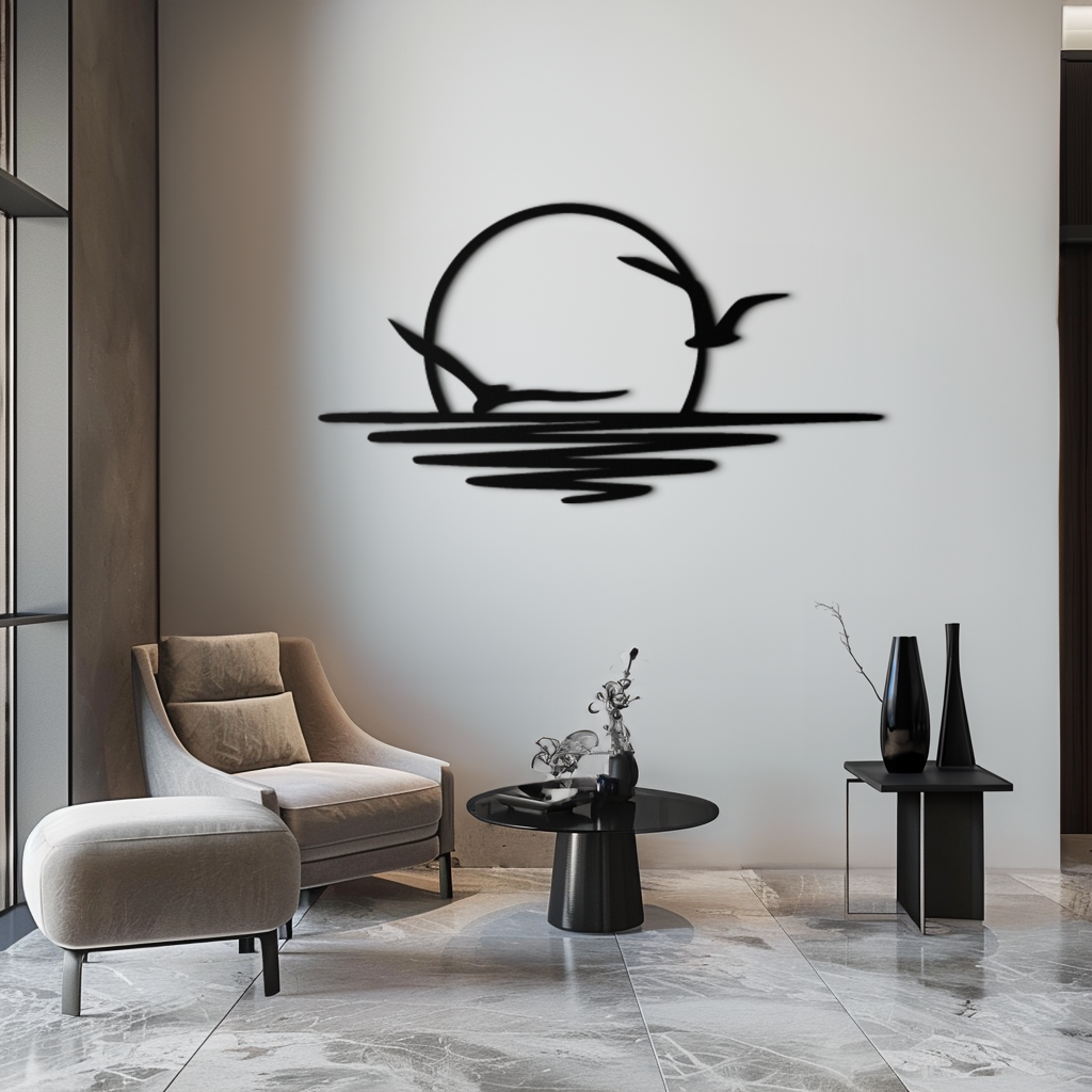 Seaside Sunset Metal Wall Art - Tranquil Ocean View Decor- KAF285 - Tampa Home & Garden Store