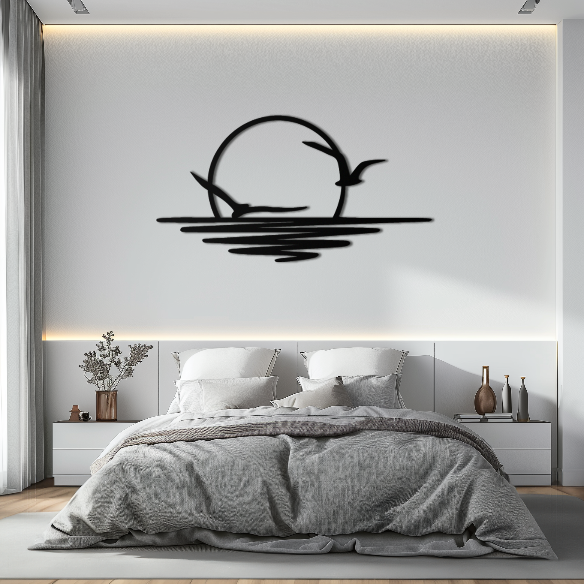 Seaside Sunset Metal Wall Art - Tranquil Ocean View Decor- KAF285 - Tampa Home & Garden Store