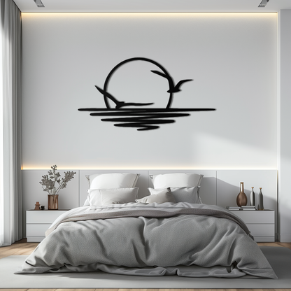 Seaside Sunset Metal Wall Art - Tranquil Ocean View Decor- KAF285 - Tampa Home & Garden Store