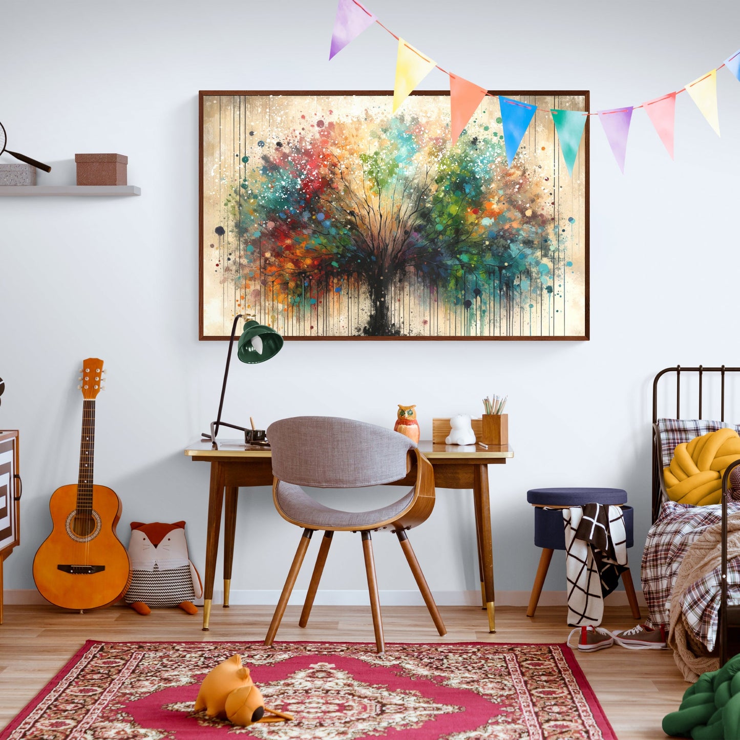 Canvas Print: Season Spectrum by Tailored Canvases, abstract tree on beige backdrop on Tampa Home & Garden Store