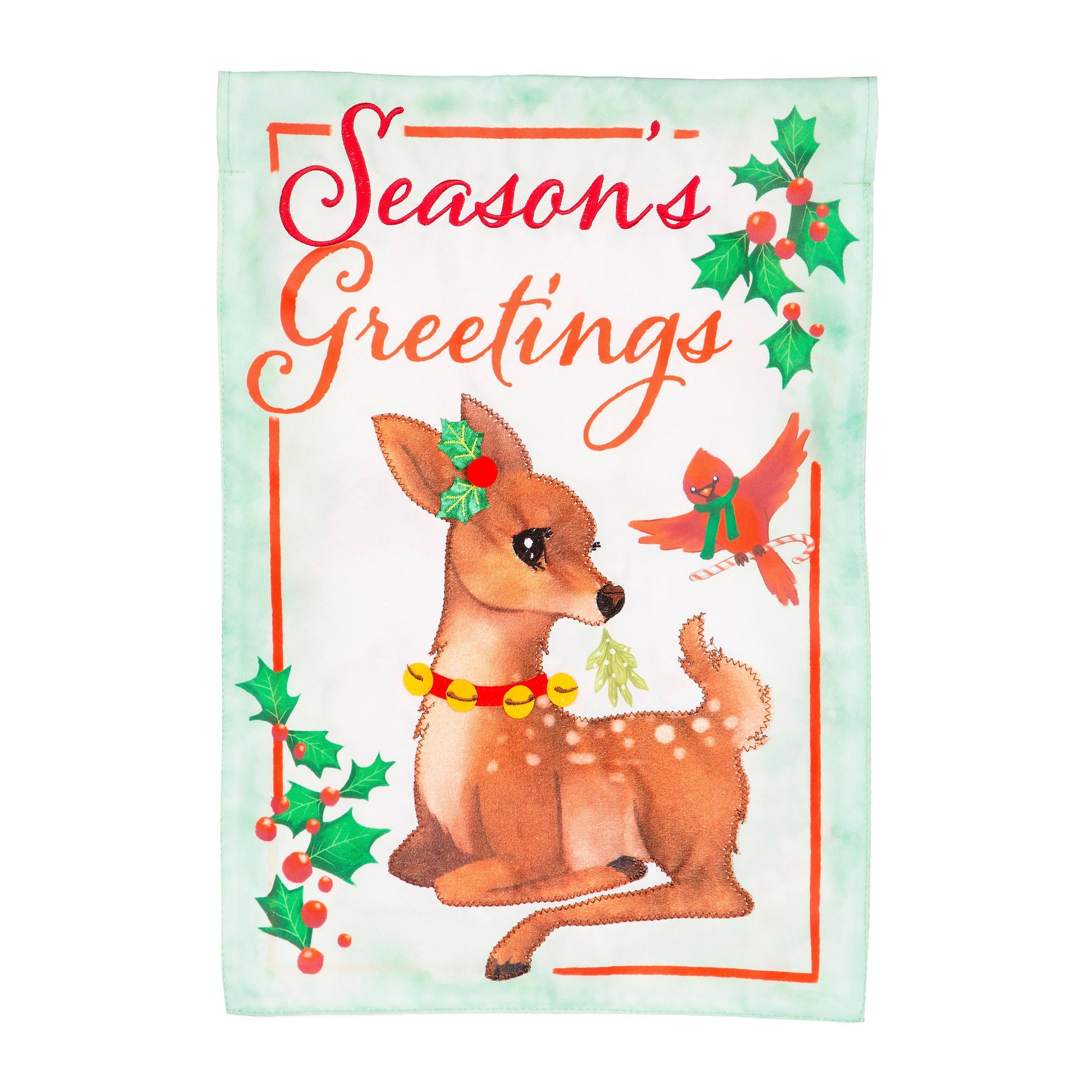 Seasons Greetings Applique House Flag - Tampa Home & Garden Store