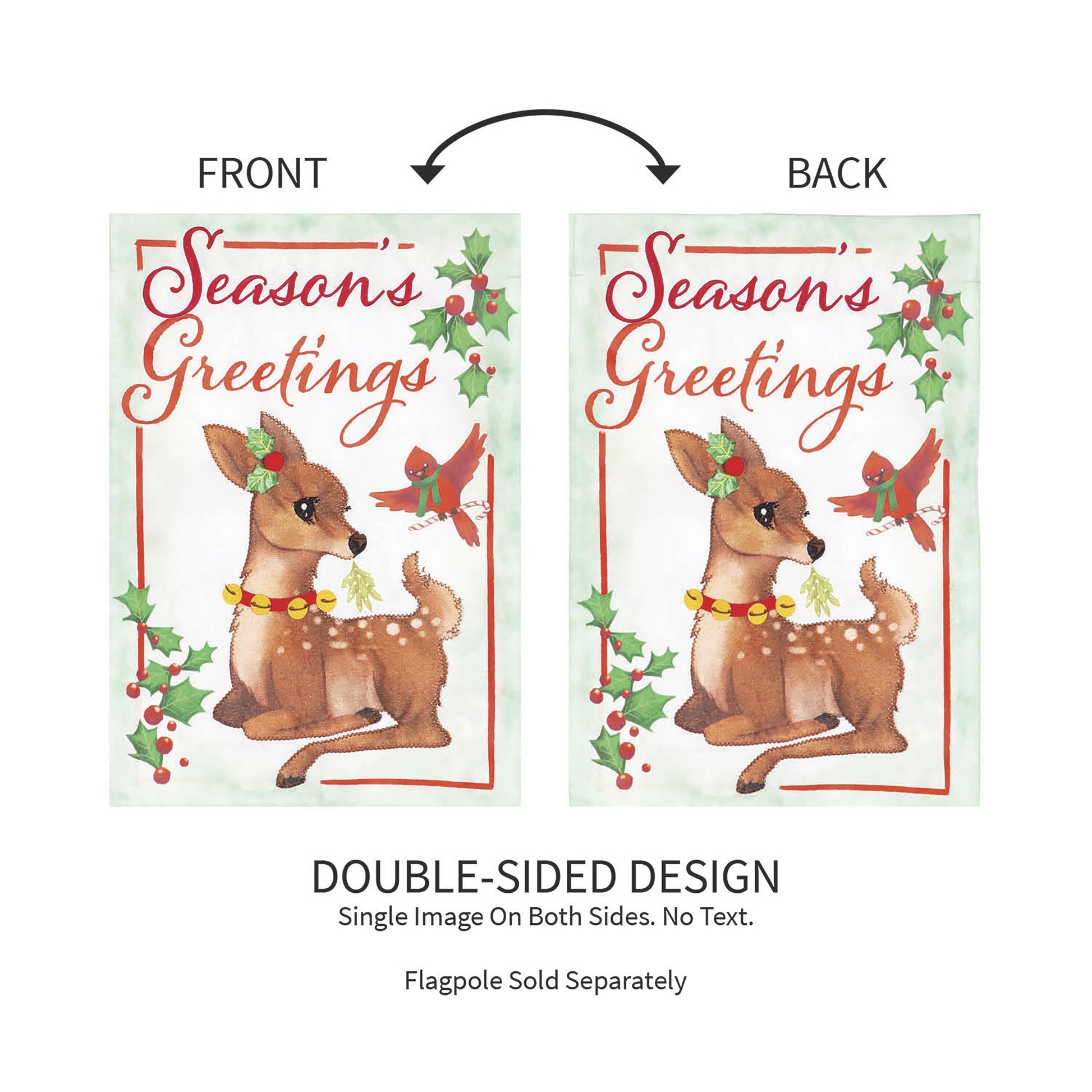 Seasons Greetings Applique House Flag - Tampa Home & Garden Store