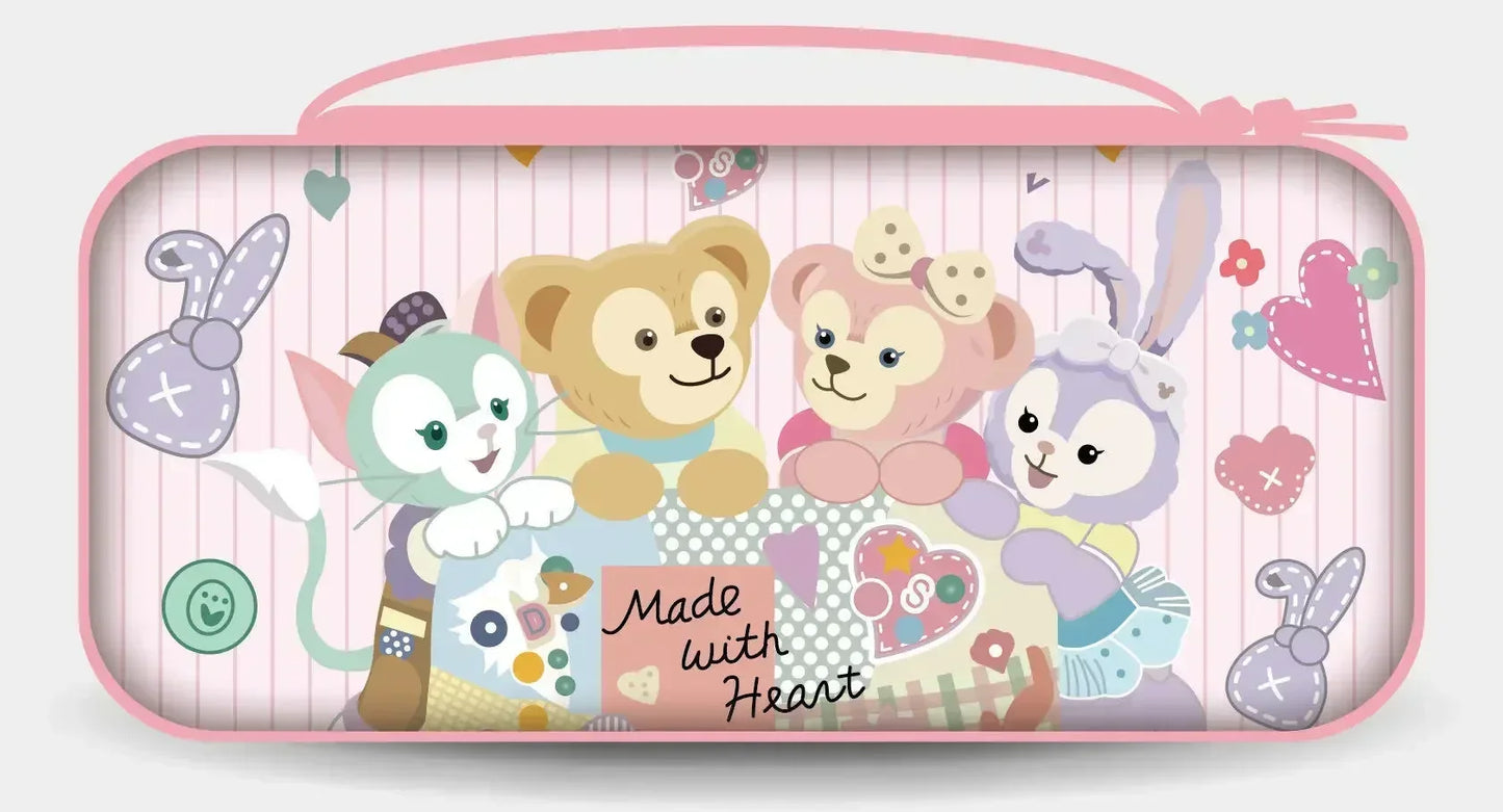 Switch OLED/Lite protective storage case with pink cartoon bears design by FLIPSTYLEZLLC on Tampa Home & Garden Store