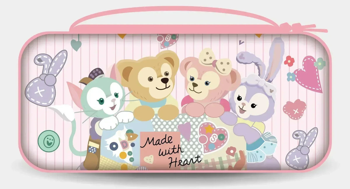 Switch OLED/Lite protective storage case with pink cartoon bears design by FLIPSTYLEZLLC on Tampa Home & Garden Store