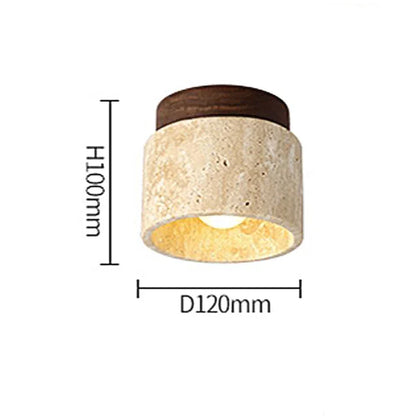 Perfecsy yellow marble ceiling light, Wabi Sabi cream cylindrical lamp for lobby on Tampa Home & Garden Store