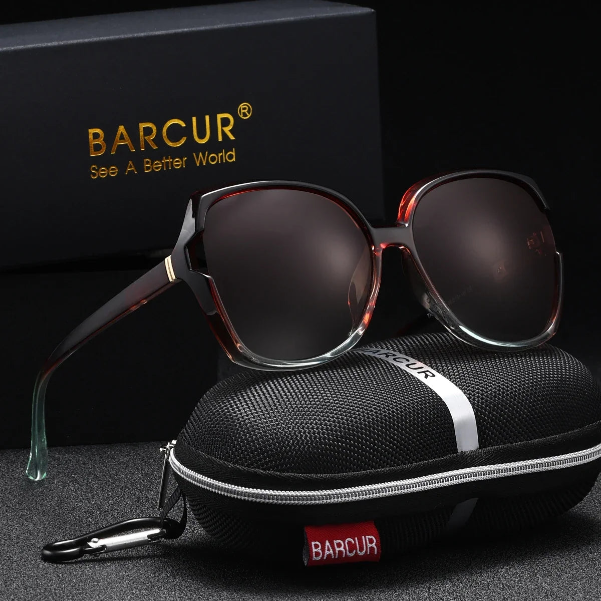 BARCUR oversized square polarized sunglasses with gradient lenses and UV400 protection on Tampa Home & Garden Store