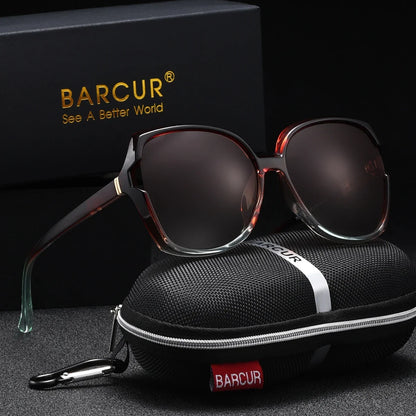 BARCUR oversized square polarized sunglasses with gradient lenses and UV400 protection on Tampa Home & Garden Store