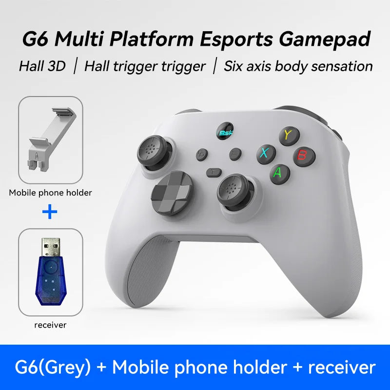 G6 gray wireless gamepad by FLIPSTYLEZLLC with hall trigger and joystick, mobile phone holder on Tampa Home & Garden Store