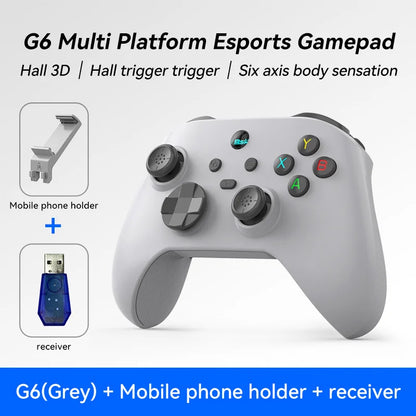 G6 gray wireless gamepad by FLIPSTYLEZLLC with hall trigger and joystick, mobile phone holder on Tampa Home & Garden Store