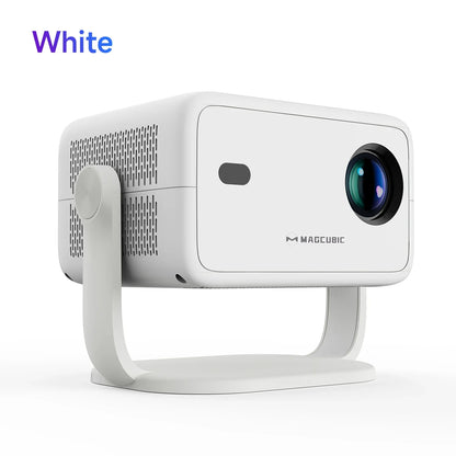 4K portable projector with auto focus on a white stand MAGCUBIC branding on Tampa Home & Garden Store