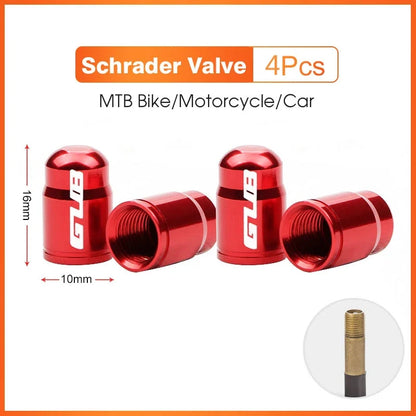 Aluminum valve caps 4pcs red BikerZoneZ Schrader style for bike/motorcycle/car on Tampa Home & Garden Store
